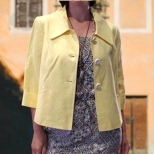 Alex Marie Linen Blend Career Blazer - 3 Buttons - 3/4 Length Cuffed Sleeves